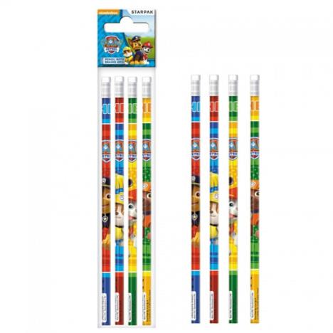 Paw Patrol Pencils With Erasers Pack of 4 £1.29